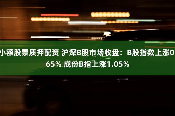 小额股票质押配资 沪深B股市场收盘：B股指数上涨0.65% 