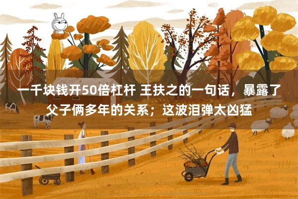 一千块钱开50倍杠杆 王扶之的一句话，暴露了父子俩多年的关系