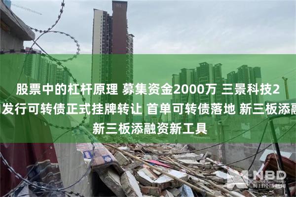 股票中的杠杆原理 募集资金2000万 三景科技20万张定向发行可转债正式挂牌转让 首单可转债落地 新三板添融资新工具